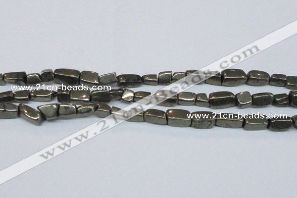 CPY624 15.5 inches 6*8mm - 8*14mm nuggets pyrite gemstone beads