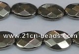 CPY632 15.5 inches 12*16mm faceted oval pyrite gemstone beads