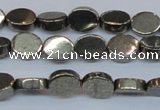 CPY640 15.5 inches 6*8mm oval pyrite gemstone beads wholesale