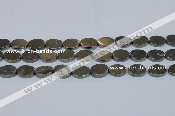 CPY644 15.5 inches 13*18mm oval pyrite gemstone beads wholesale