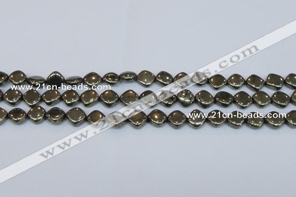 CPY648 15.5 inches 10*10mm diamond pyrite gemstone beads wholesale