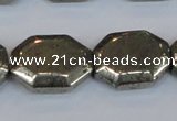 CPY655 15.5 inches 15*20mm octagonal pyrite gemstone beads