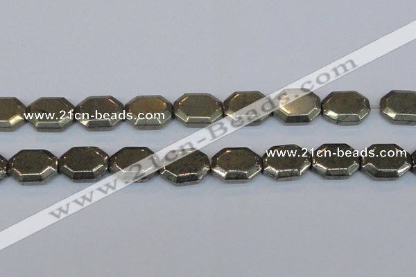 CPY655 15.5 inches 15*20mm octagonal pyrite gemstone beads