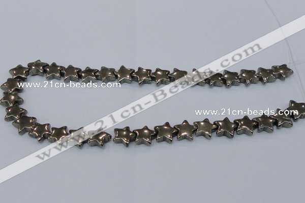 CPY658 15.5 inches 12*12mm star pyrite gemstone beads