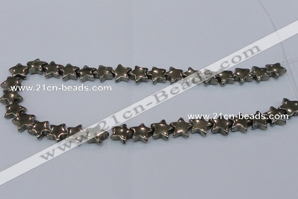 CPY659 15.5 inches 14*14mm star pyrite gemstone beads