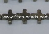 CPY663 15.5 inches 11*11mm cross pyrite gemstone beads wholesale