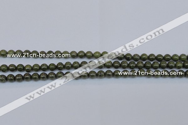 CPY751 15.5 inches 6mm round pyrite gemstone beads wholesale