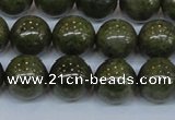 CPY755 15.5 inches 14mm round pyrite gemstone beads wholesale