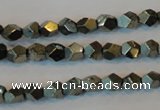 CPY76 15.5 inches 5-6mm faceted nuggets pyrite gemstone beads