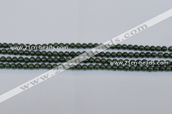 CPY760 15.5 inches 4mm round pyrite gemstone beads wholesale