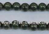 CPY762 15.5 inches 8mm round pyrite gemstone beads wholesale