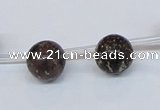 CPY780 Top drilled 10mm round pyrite gemstone beads wholesale