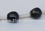 CPY789 Top drilled 12mm carved skull pyrite gemstone beads