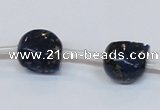 CPY790 Top drilled 14mm carved skull pyrite gemstone beads