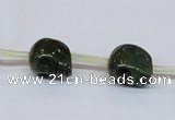 CPY793 Top drilled 8mm carved skull pyrite gemstone beads