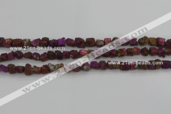 CPY801 15.5 inches 6*10mm - 8*12mm nuggets plated pyrite beads