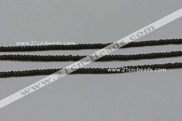 CPY810 15.5 inches 2*3mm faceted rondelle matte pyrite beads