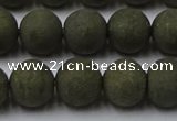 CPY816 15.5 inches 10mm round matte pyrite beads wholesale