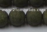 CPY820 15.5 inches 18mm round matte pyrite beads wholesale