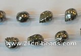 CPY83 15.5 inches 8mm carved skull pyrite gemstone beads wholesale