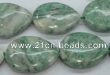 CQJ66 15.5 inches 18*25mm flat teardrop Qinghai jade beads wholesale