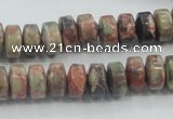 CRA07 15.5 inches 6*10mm rondelle natural rainforest agate beads