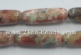 CRA09 15.5 inches 10*30mm cylinder natural rainforest agate beads