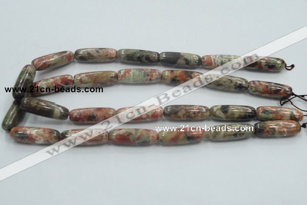 CRA09 15.5 inches 10*30mm cylinder natural rainforest agate beads