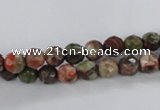 CRA100 15.5 inches 6mm faceted round rainforest agate gemstone beads