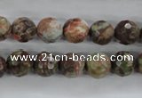 CRA102 15.5 inches 10mm faceted round rainforest agate gemstone beads