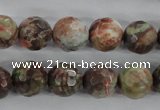 CRA104 15.5 inches 14mm faceted round rainforest agate gemstone beads