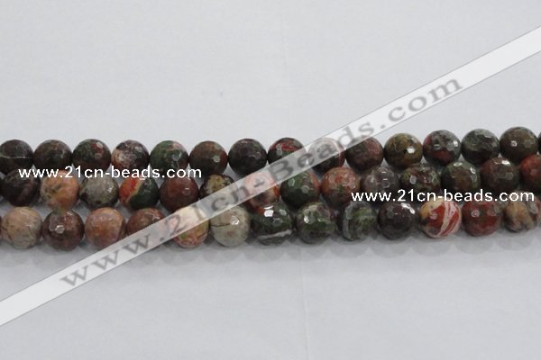 CRA105 15.5 inches 16mm faceted round rainforest agate beads