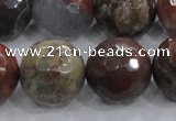 CRA107 15.5 inches 20mm faceted round rainforest agate beads