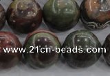 CRA117 15.5 inches 20mm round rainforest agate beads