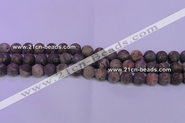 CRA121 15.5 inches 6mm round matte rainforest agate beads