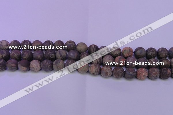 CRA125 15.5 inches 14mm round matte rainforest agate beads