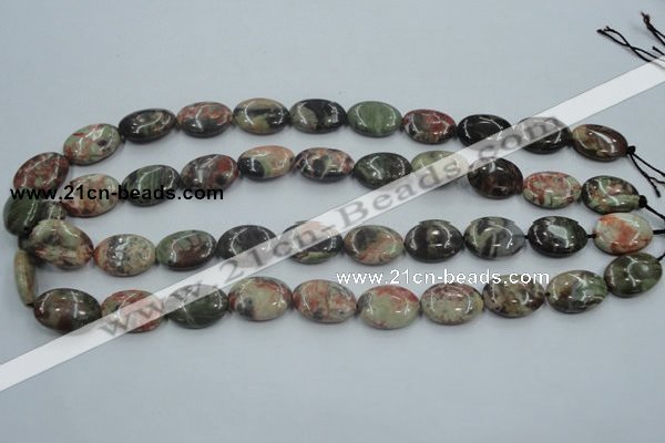 CRA15 15.5 inches 13*18mm oval natural rainforest agate beads