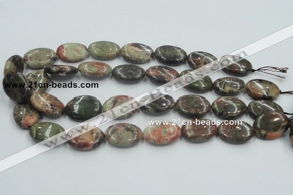 CRA16 15.5 inches 18*25mm oval natural rainforest agate beads