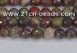 CRA160 15.5 inches 4mm faceted round rainforest agate beads