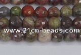 CRA161 15.5 inches 6mm faceted round rainforest agate beads