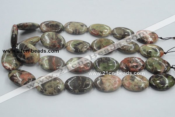 CRA17 15.5 inches 22*30mm oval natural rainforest agate beads