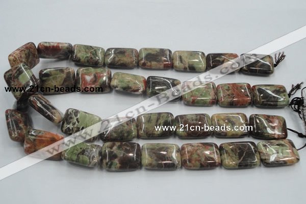 CRA25 15.5 inches 22*30mm rectangle natural rainforest agate beads