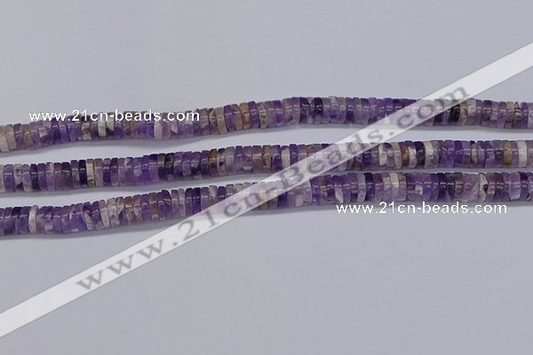 CRB1007 15.5 inches 2*6mm heishi dogtooth amethyst beads wholesale