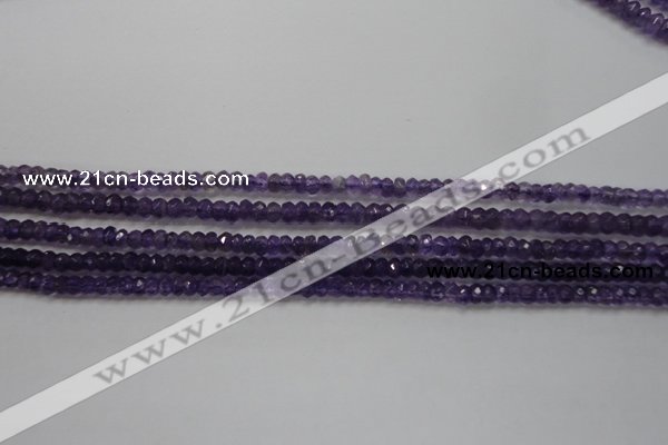 CRB101 15.5 inches 2.5*4mm faceted rondelle amethyst beads