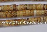 CRB1015 15.5 inches 2*4mm heishi picture jasper beads wholesale