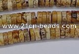 CRB1016 15.5 inches 2*5mm heishi picture jasper beads wholesale