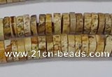 CRB1017 15.5 inches 2*6mm heishi picture jasper beads wholesale