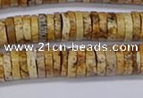 CRB1018 15.5 inches 2*7mm heishi picture jasper beads wholesale