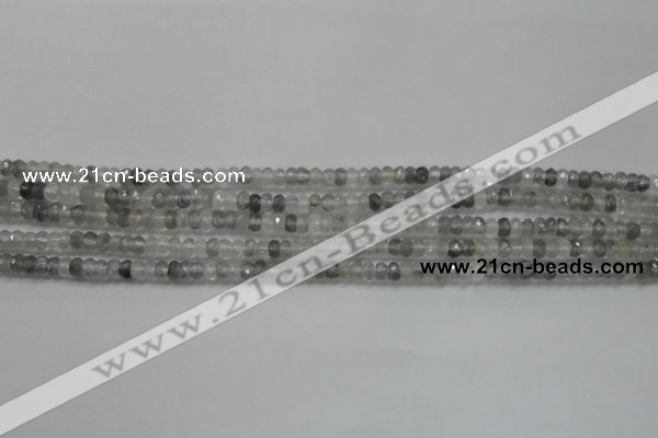 CRB105 15.5 inches 2.5*4mm faceted rondelle cloudy quartz beads