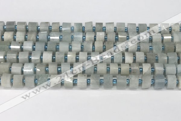 CRB1050 15.5 inches 4*6mm - 5*6mm faceted tyre aquamarine beads